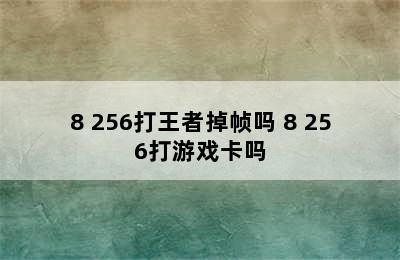 8+256打王者掉帧吗 8+256打游戏卡吗